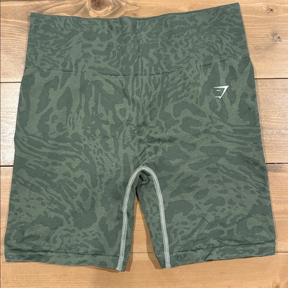 Gymshark Green Patterned Biker Short